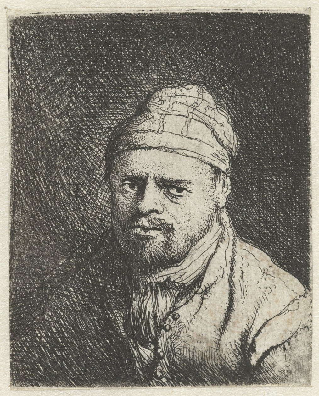 Brystbilde av en kokk med lue av Jan Lievens