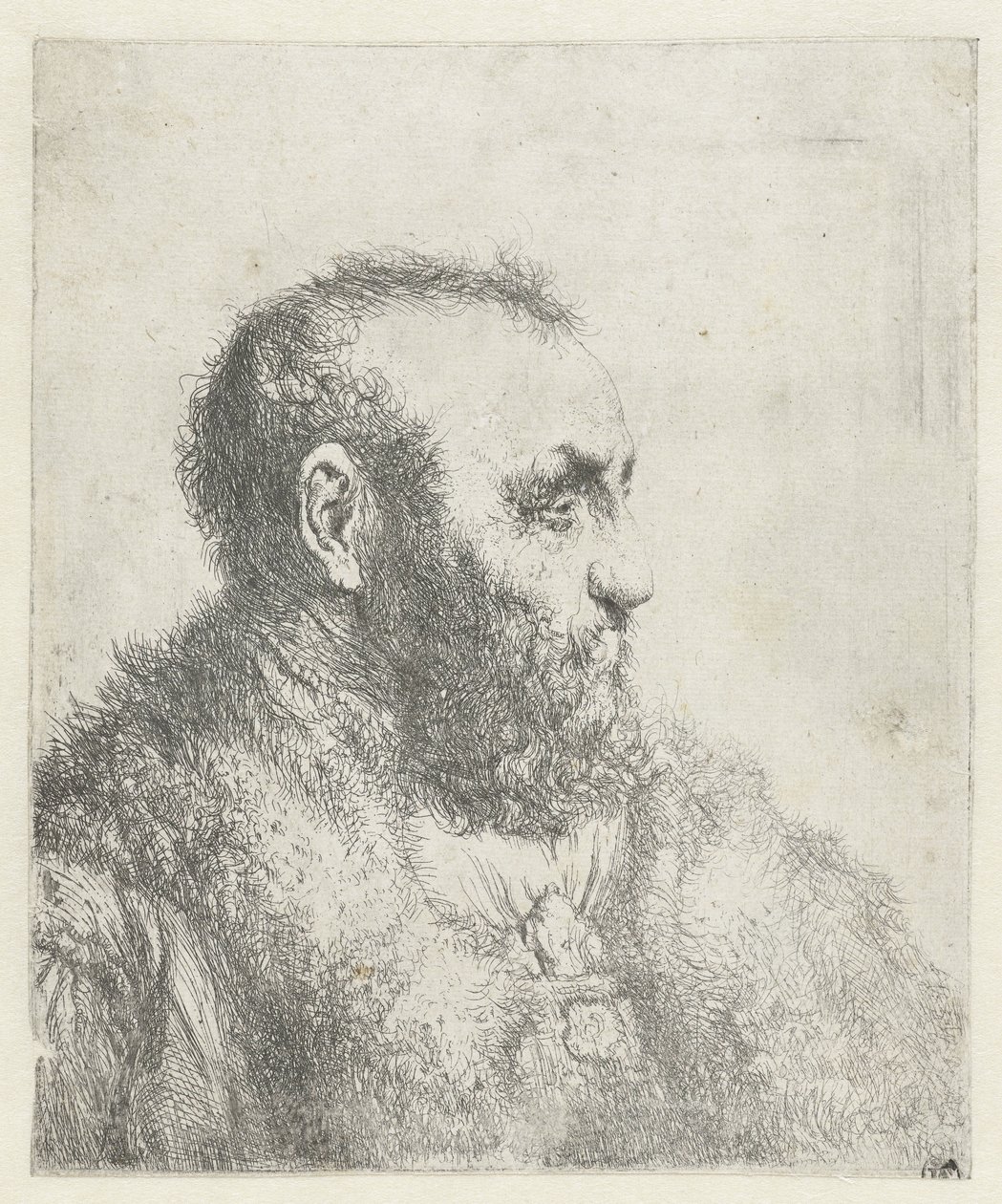 Byste av en gammel mann med pels av Jan Lievens
