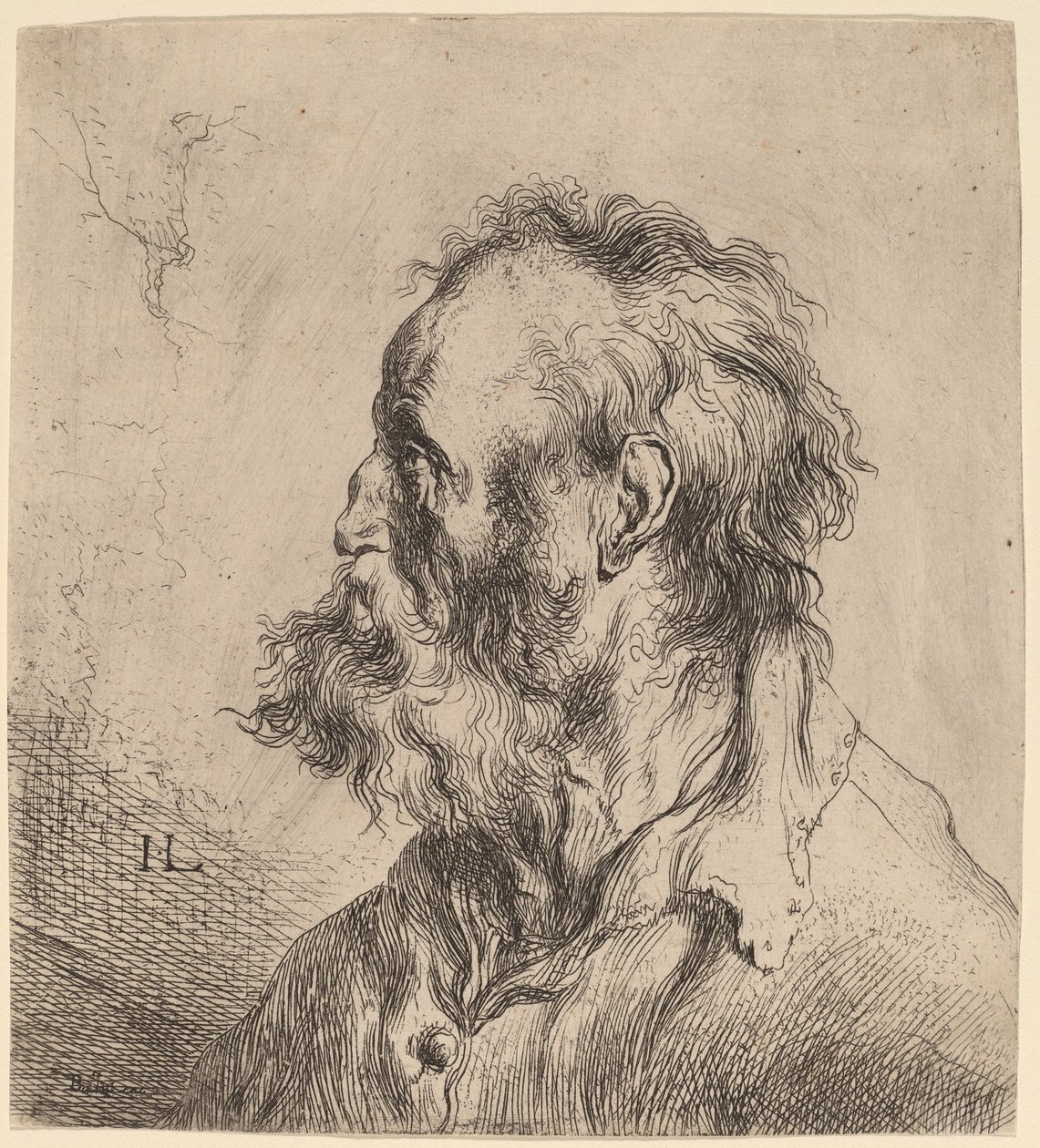 Byste av en skjeggete gammel mann av Jan Lievens