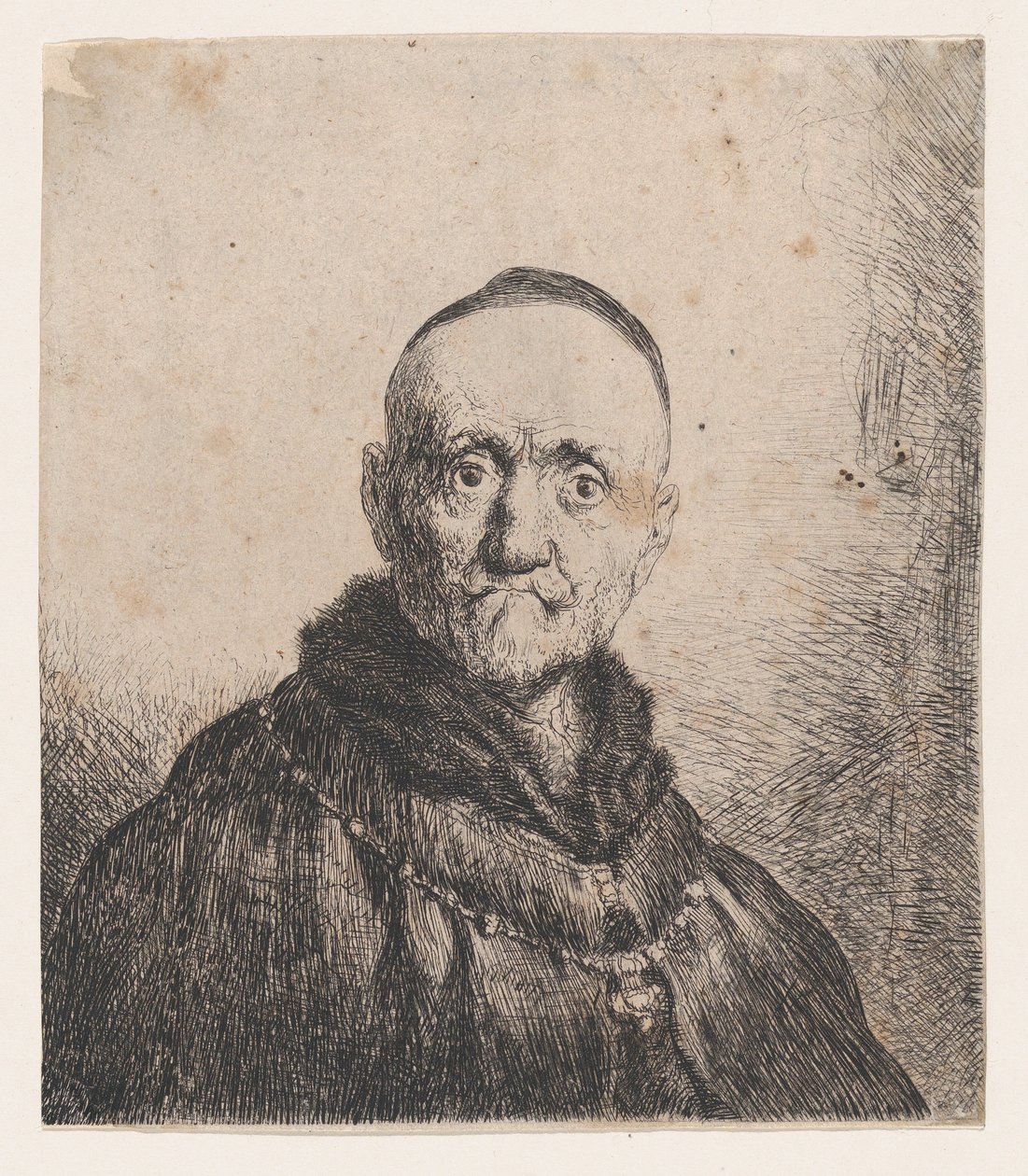 Byste av en gammel mann, frontal, 1600-tallet. av Jan Lievens