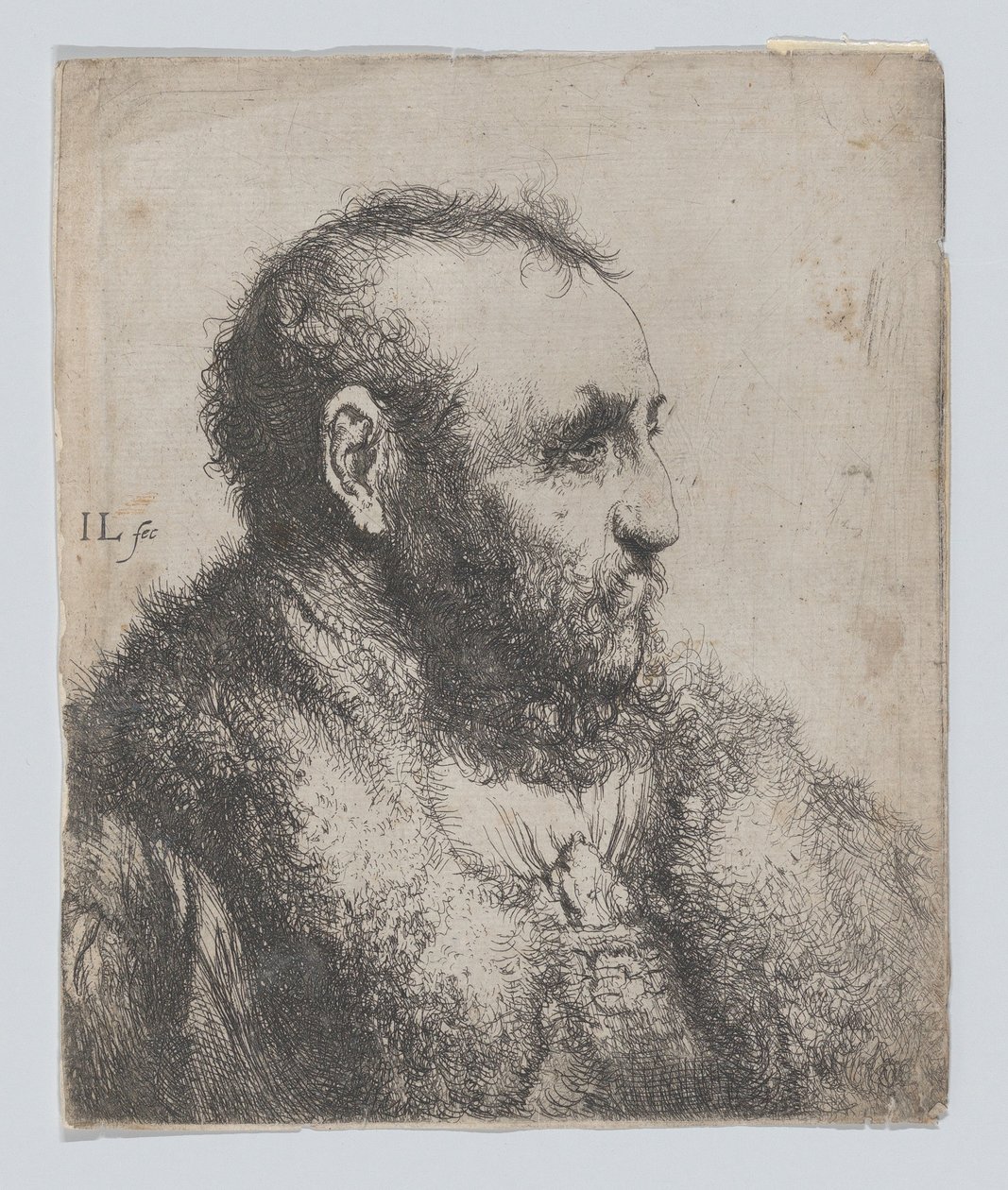 Byste av en gammel mann med pelskrage av Jan Lievens