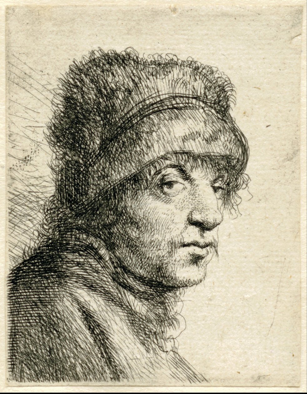 Hodet til en mann med hatt Variae Effigies a Joanne Livio (serietittel) av Jan Lievens
