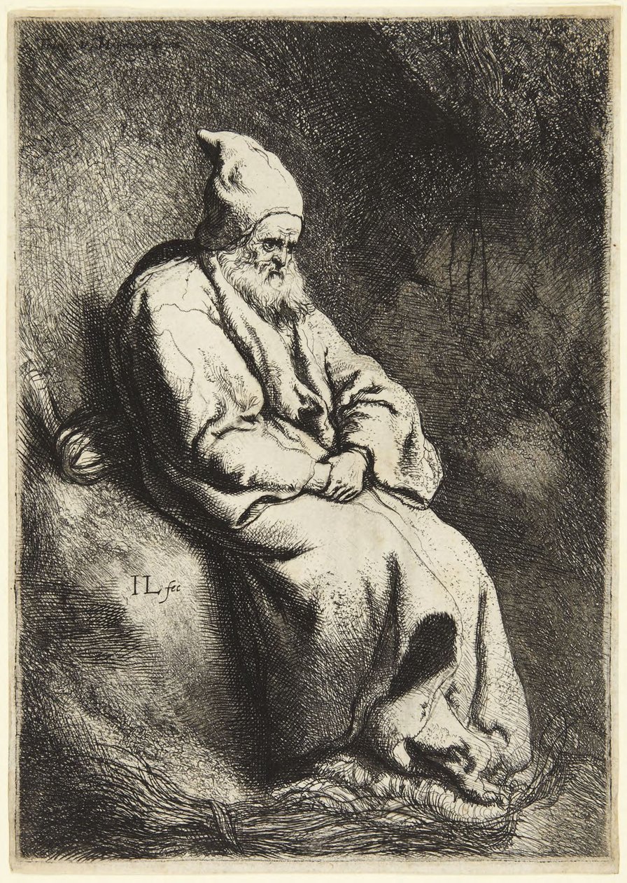 Eremitten (Bartsch 6; Hollstein 17. Mellom VII og VIII, uregistrert) av Jan Lievens