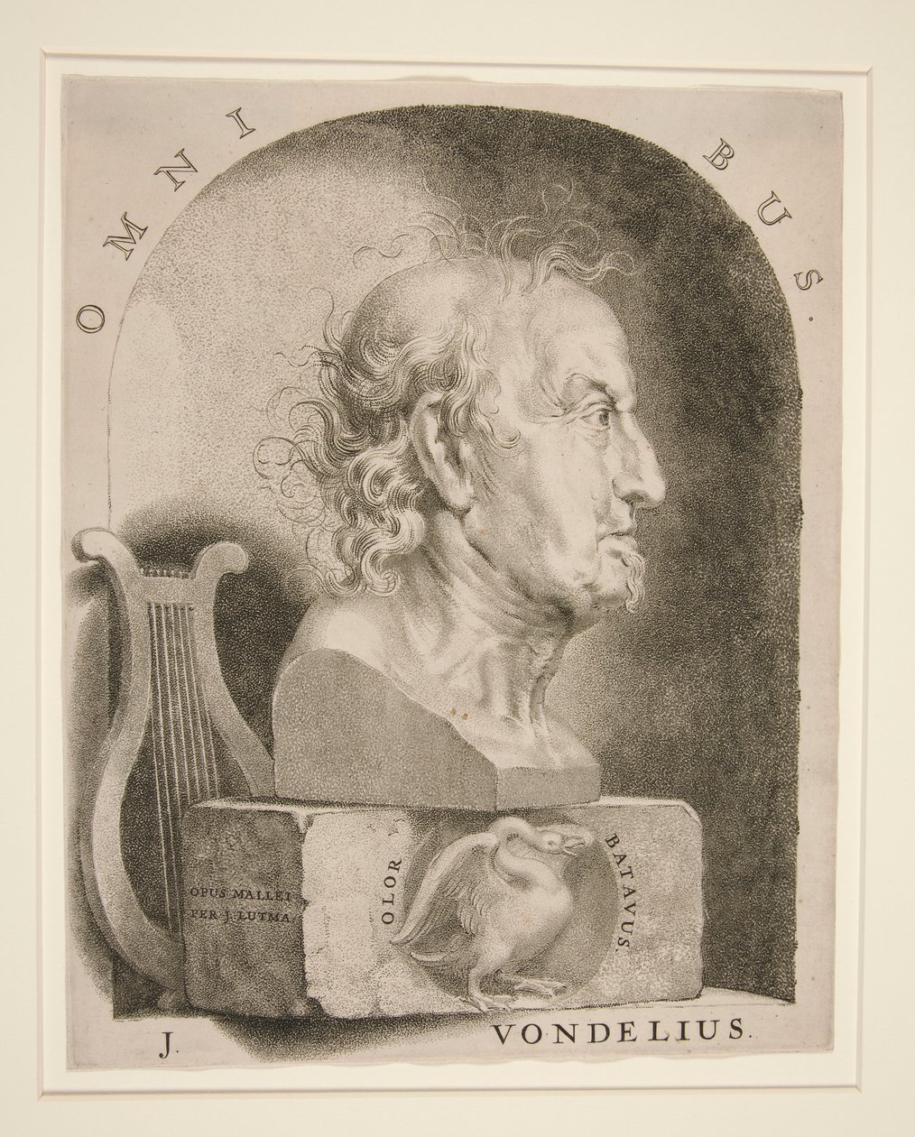 Portrett av Joost van den Vondel (1587-1679) av Jan Lutma The Younger