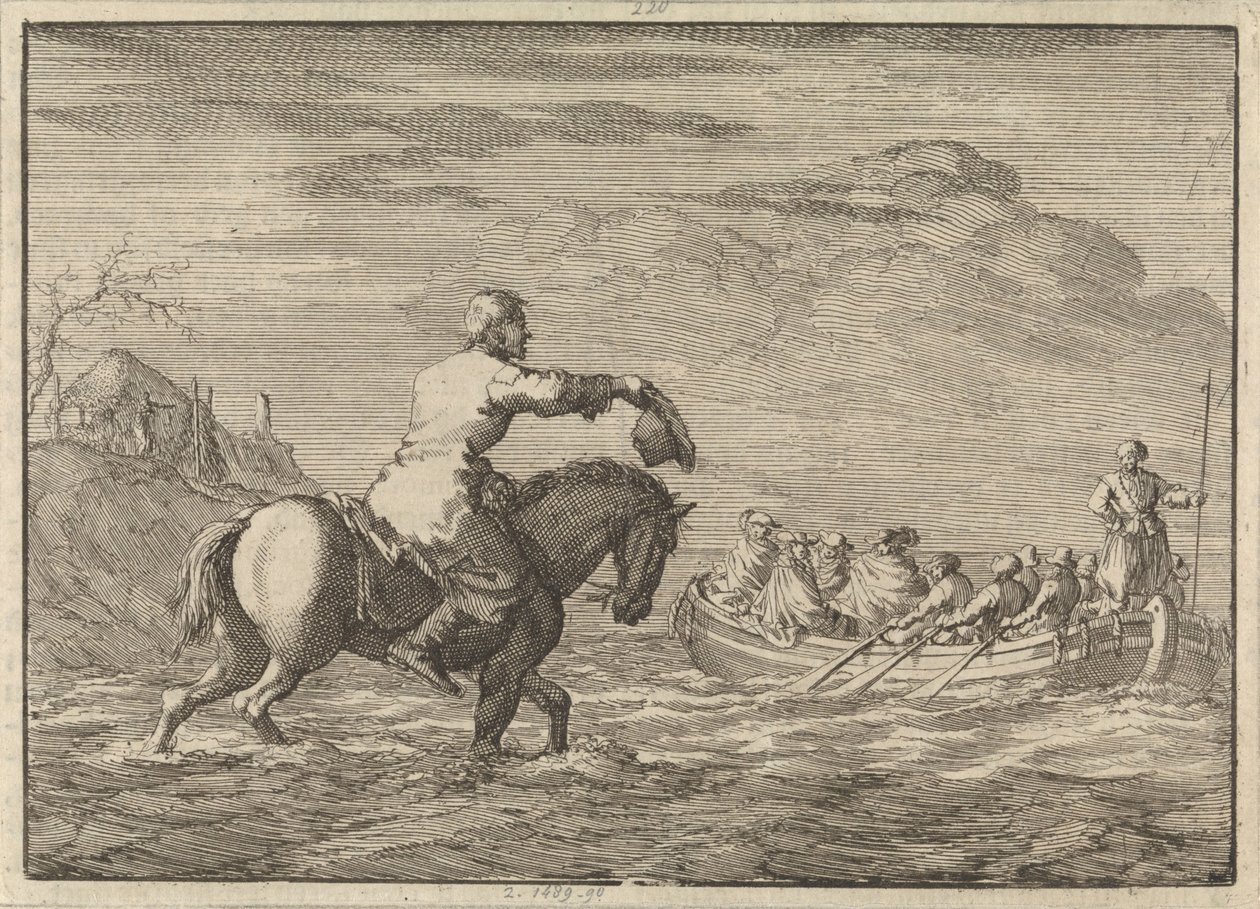 Ankomst av William III ved Oranjepolder i en roflåte, 1691 av Jan Luyken