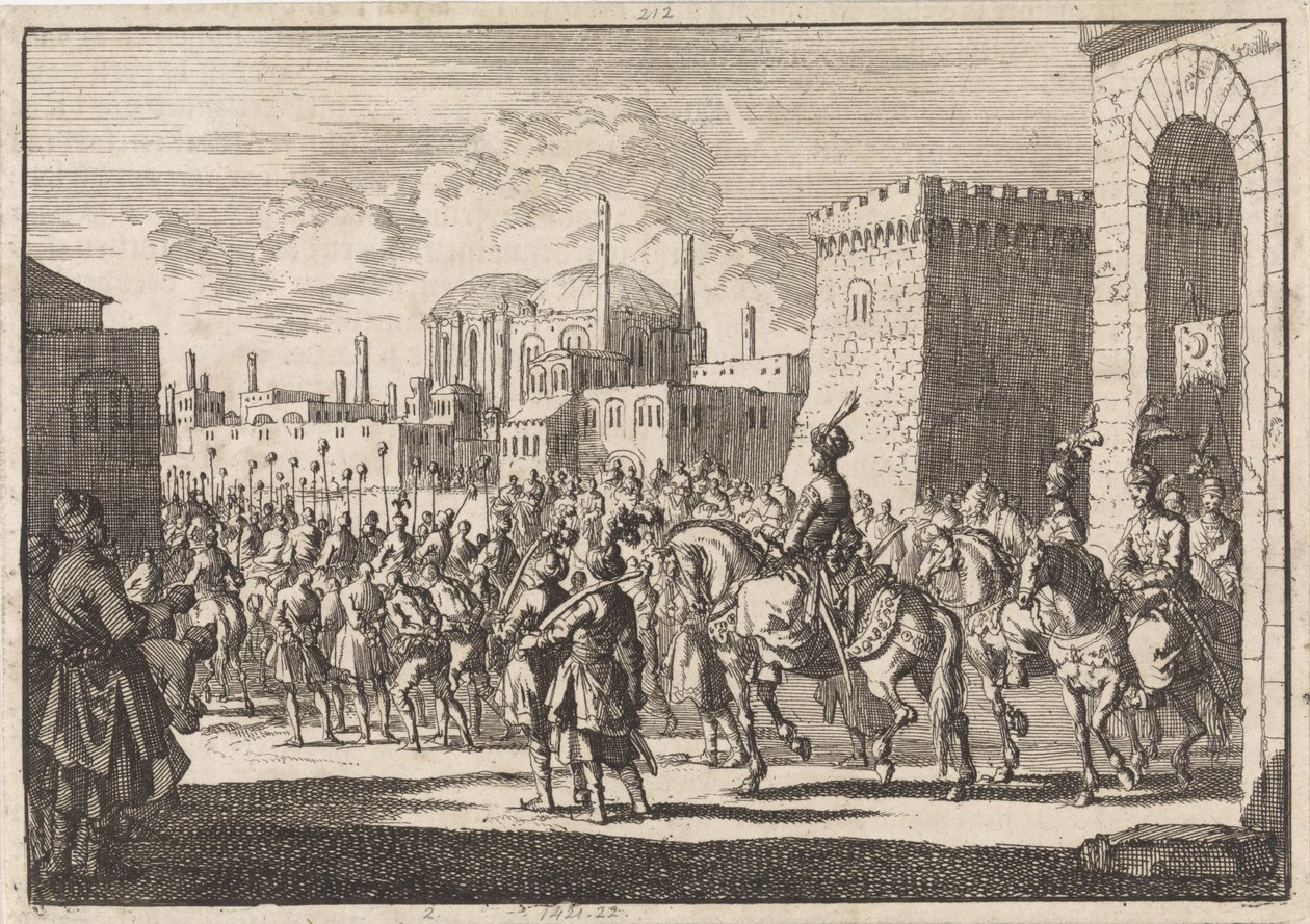 Sultan Mustafa IIs inntreden i Konstantinopel, 1695 av Jan Luyken