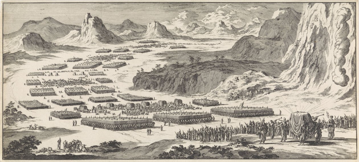 Hæromvisning i Israels tolv stammer med tabernaklet av Jan Luyken