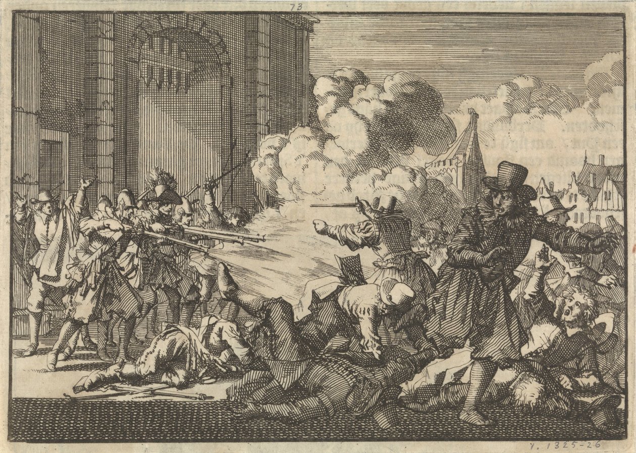 Opprør i Rotterdam etter fengslingen av en remonstrant-minister, 1621 av Jan Luyken