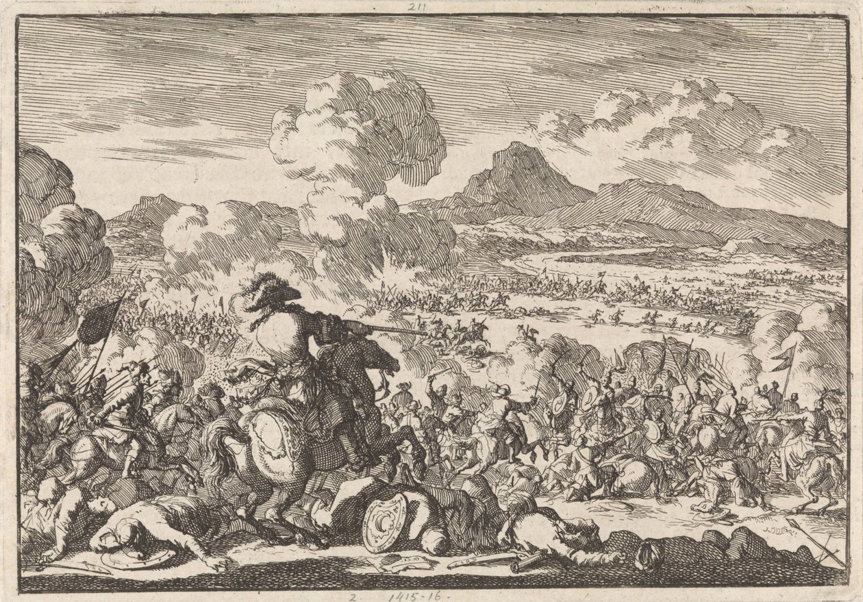 Prins Eugenius seier over tyrkerne på Tisza, 1697 av Jan Luyken