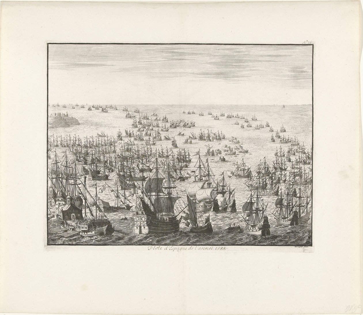 Senkingen av den spanske armadaen i 1588, ca. 1680 av Jan Luyken