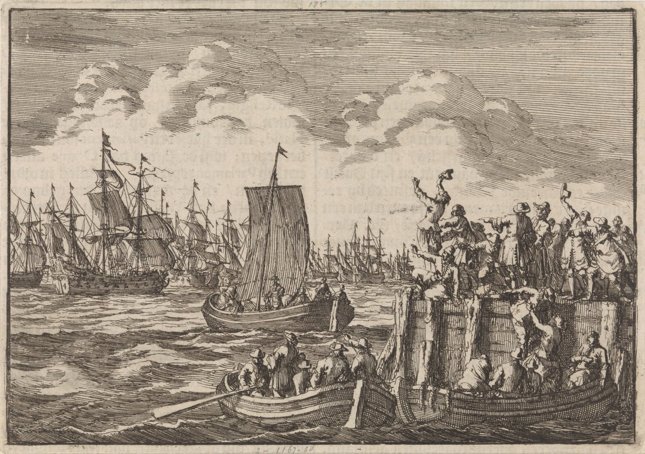 William III drar til England med flåten, 1688 av Jan Luyken