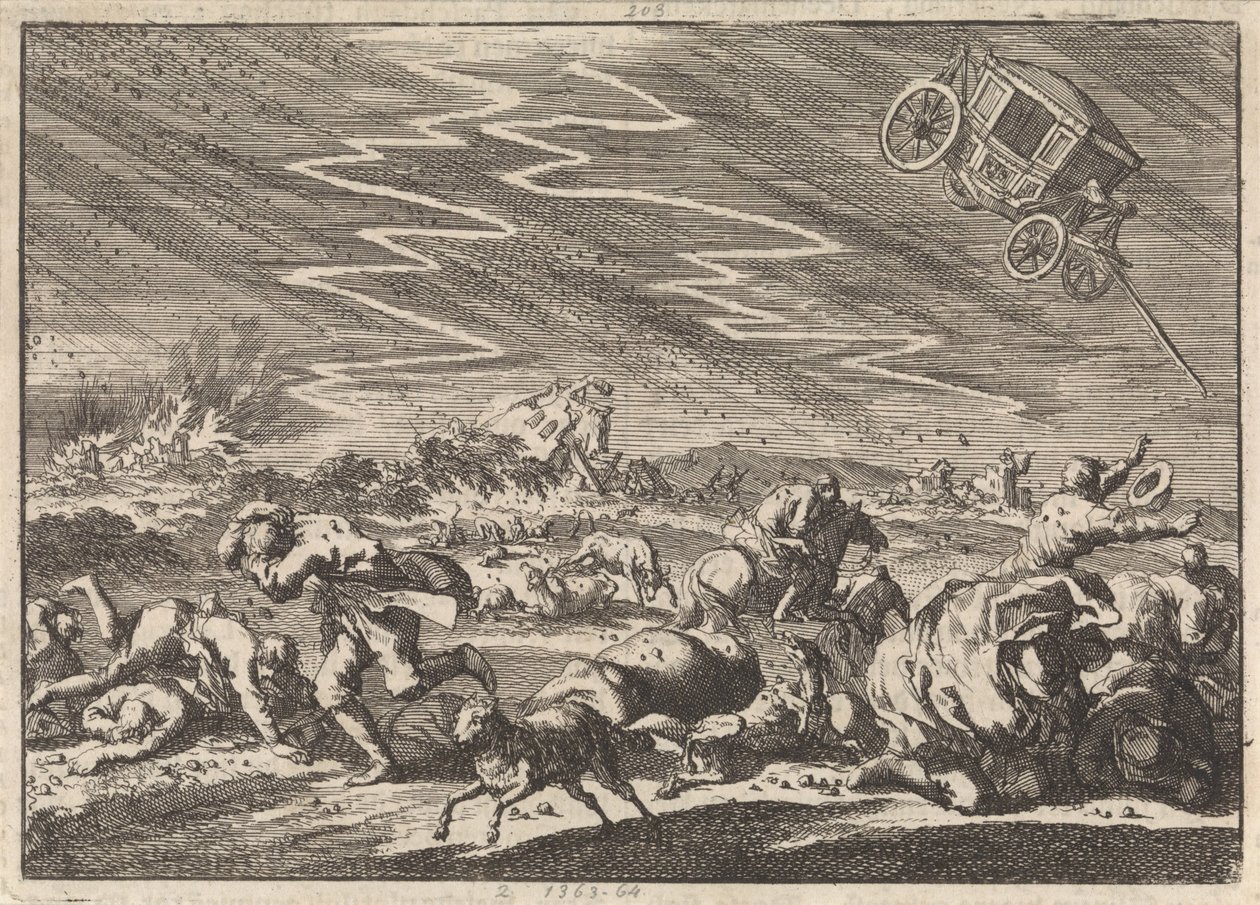 Kraftig tordenvær ved Donsenhausen i Thuringen, 1674 av Jan Luyken