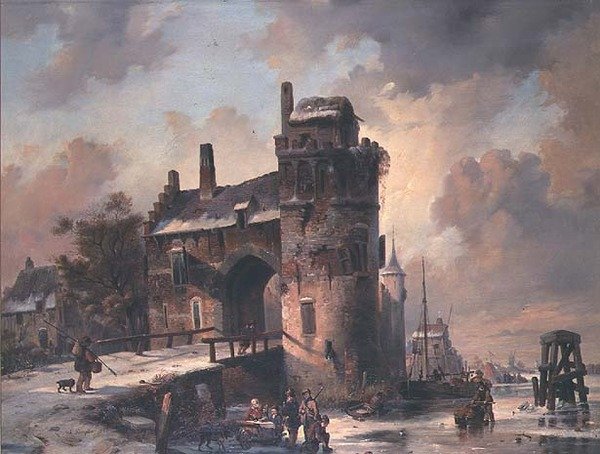 Figurer på en frossen vannvei av Jan M. Ruyten