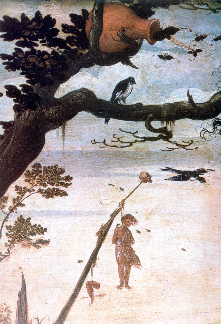 Landskapsscene, legenden om Saint Christopher, c1520-1559 av Jan Mandyn