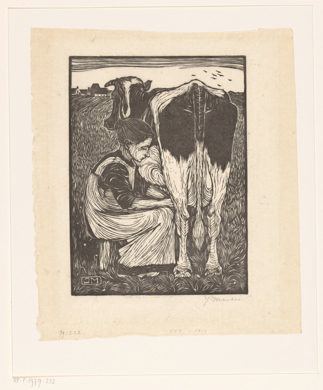 melkepike av Jan Mankes (signed by artist)