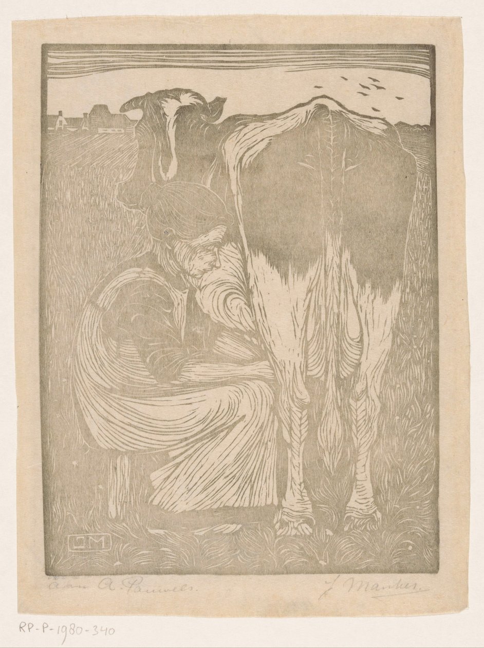 melkepike av Jan Mankes (signed by artist)