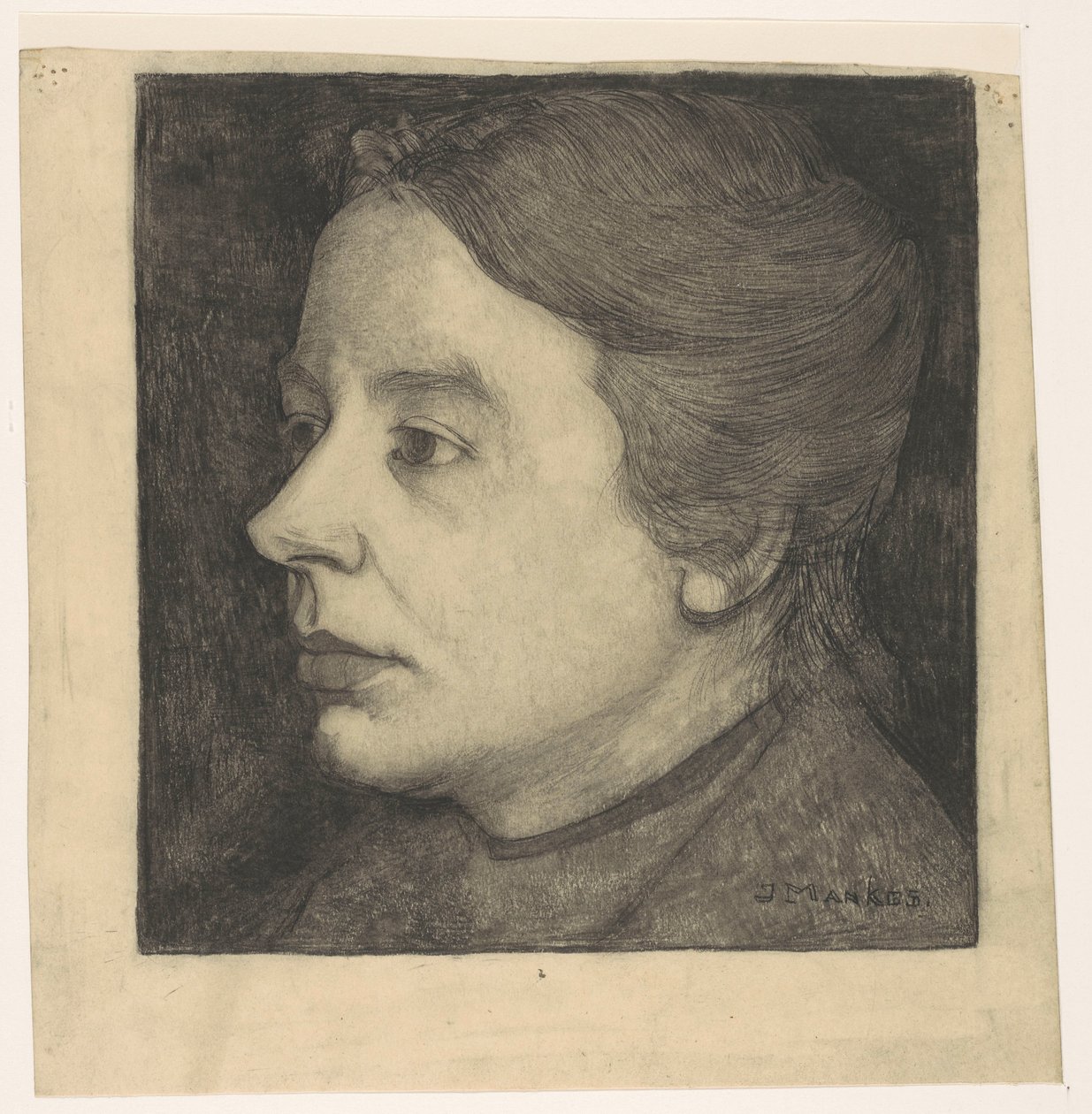 Portrett av Anne Mankes-Zernike av Jan Mankes (signed by artist)