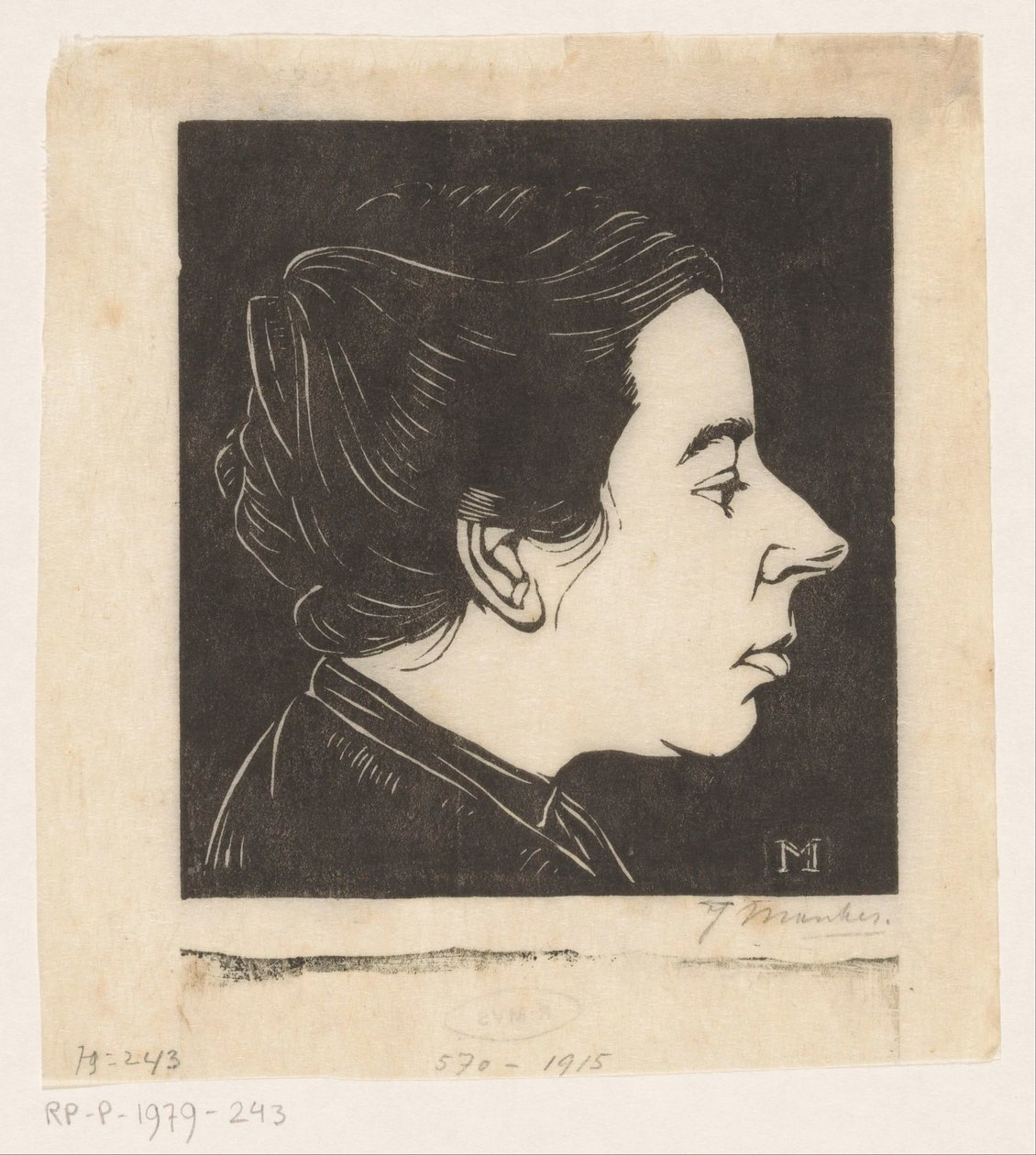 Portrett av Anne Zernike av Jan Mankes (signed by artist)