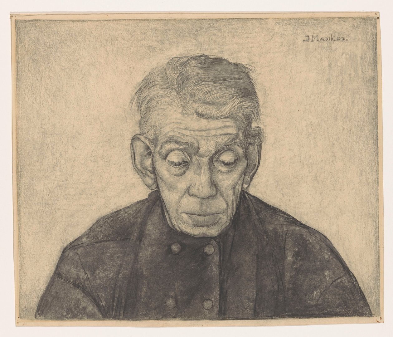Portrett av Douwe de Groot av Jan Mankes (signed by artist)