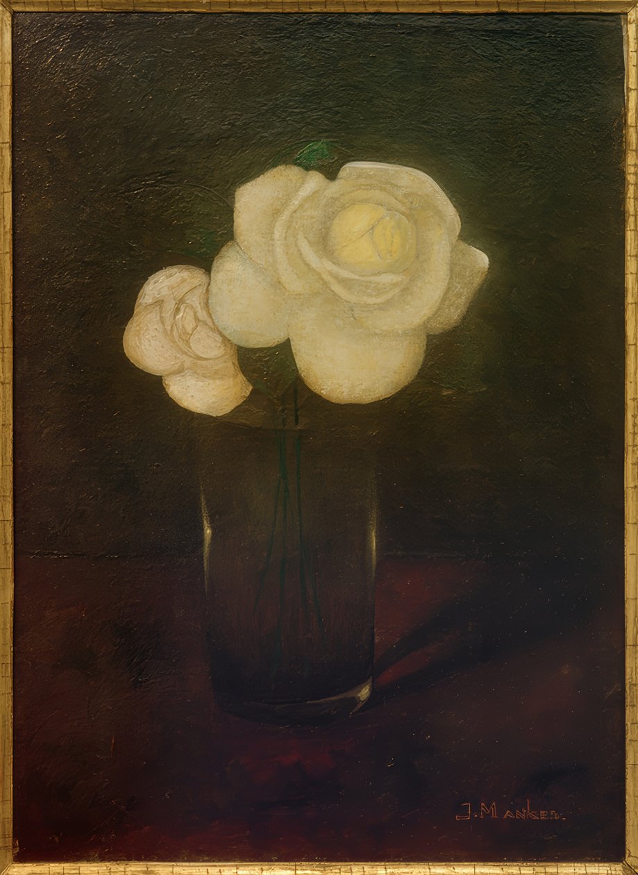 Kameliaer i et glass av Jan Mankes