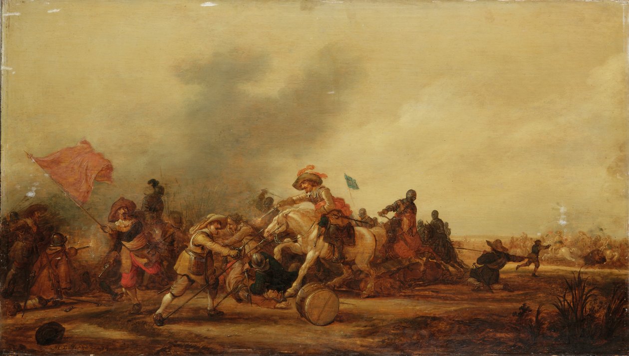 Et engasjement mellom kavaleri og fotsoldater, 1634 av Jan Martszen de Jonge
