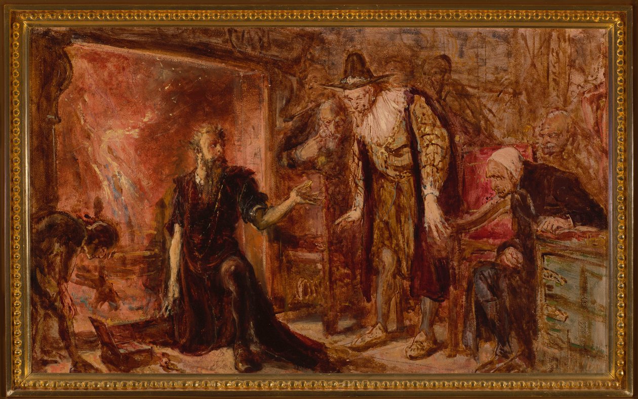 Alkymisten Sędziwój og Sigismund III, skisse av Jan Matejko