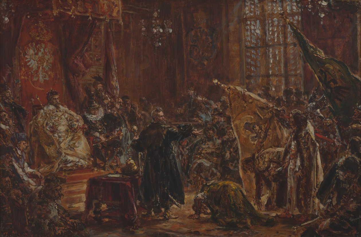 Tsarene Sjujskij ved Sejmen i Warszawa av Jan Matejko