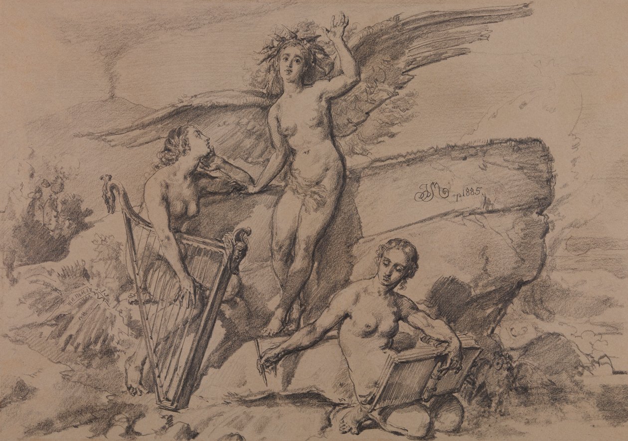 Den menneskelige sivilisasjonens historie - Poesi, musikk og historie (maleri 7) av Jan Matejko