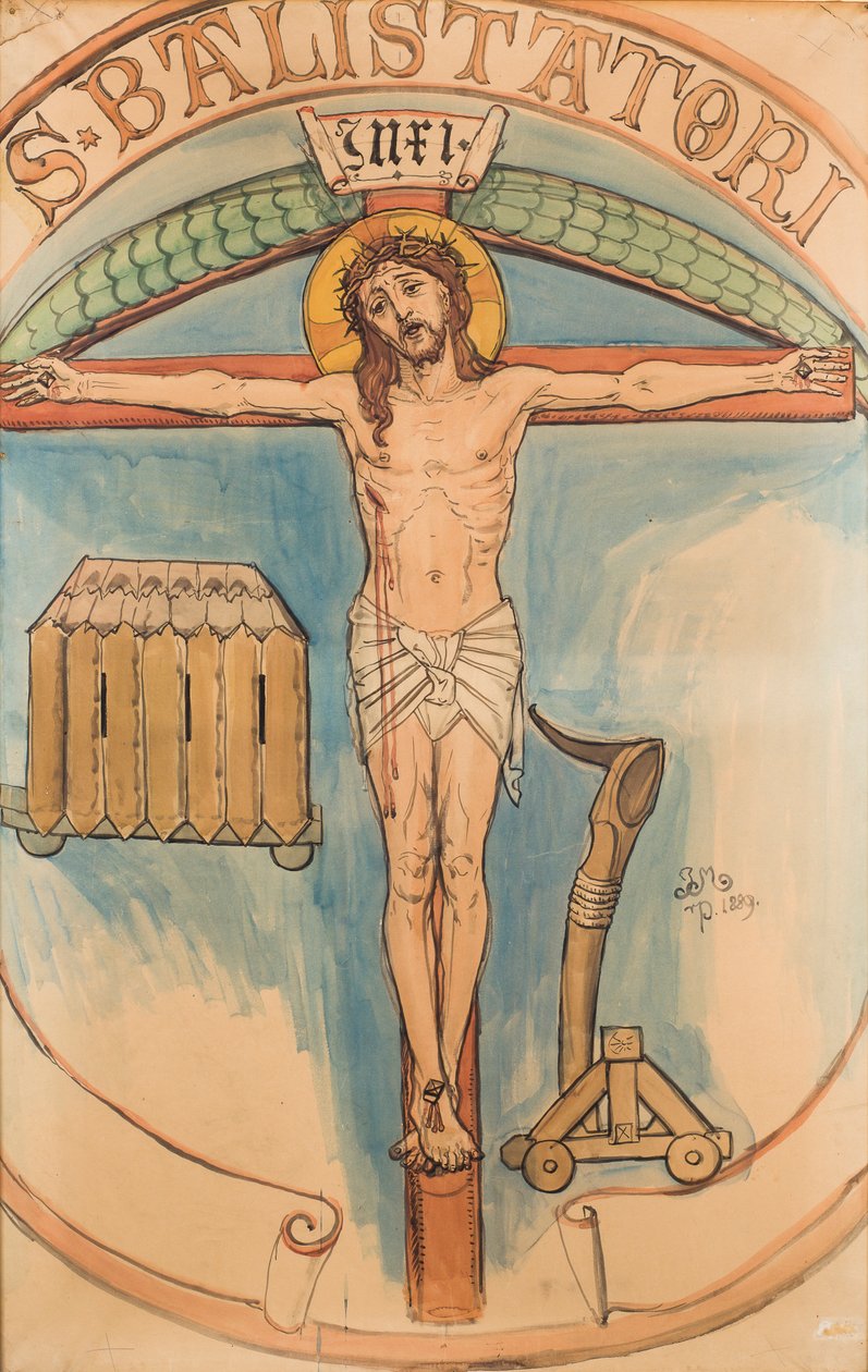 Kartong til polykromien i Mariakirken - Bueskytternes emblem av Jan Matejko