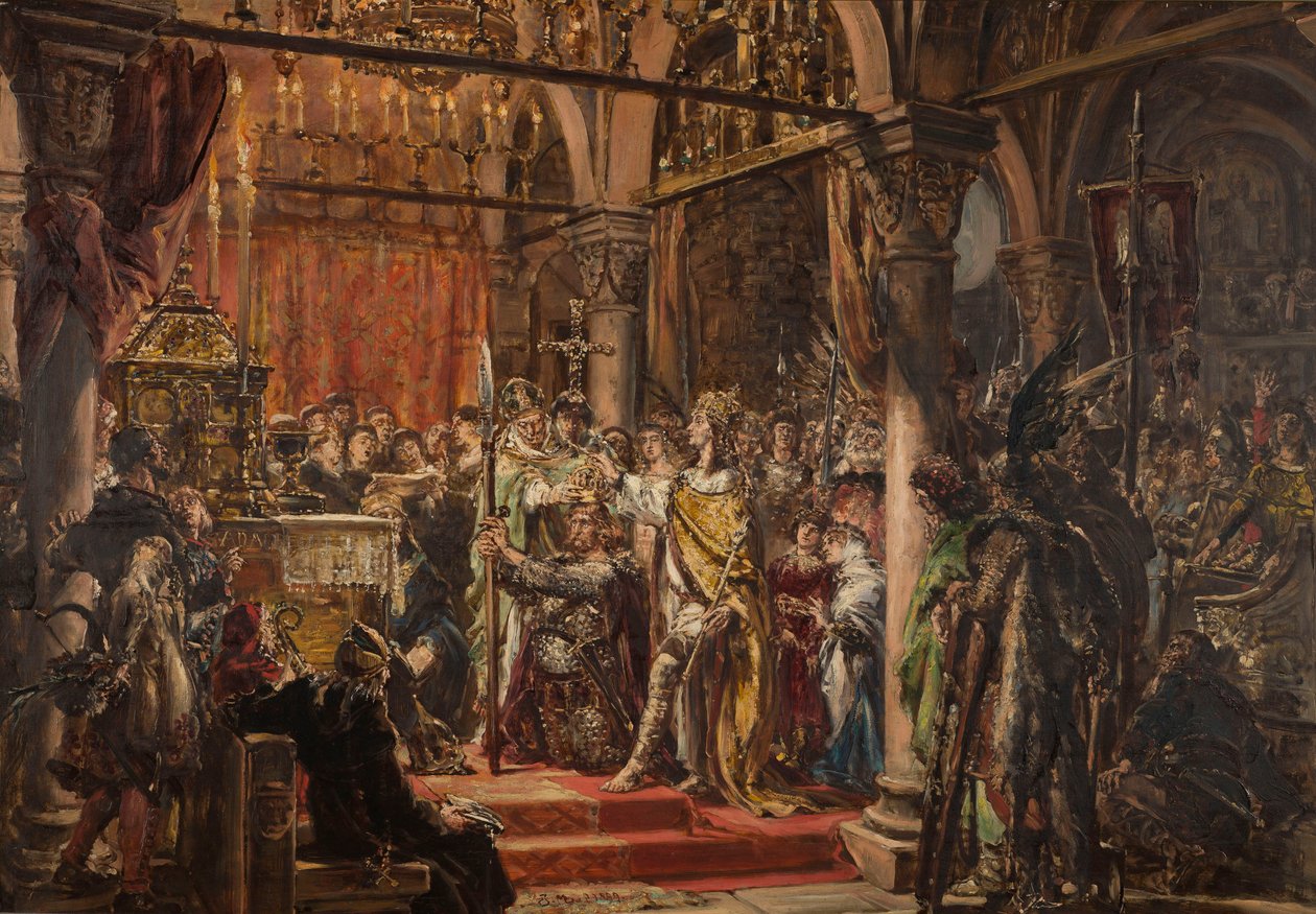 Kroningen av den første kongen. I det Herrens år 1001 av Jan Matejko