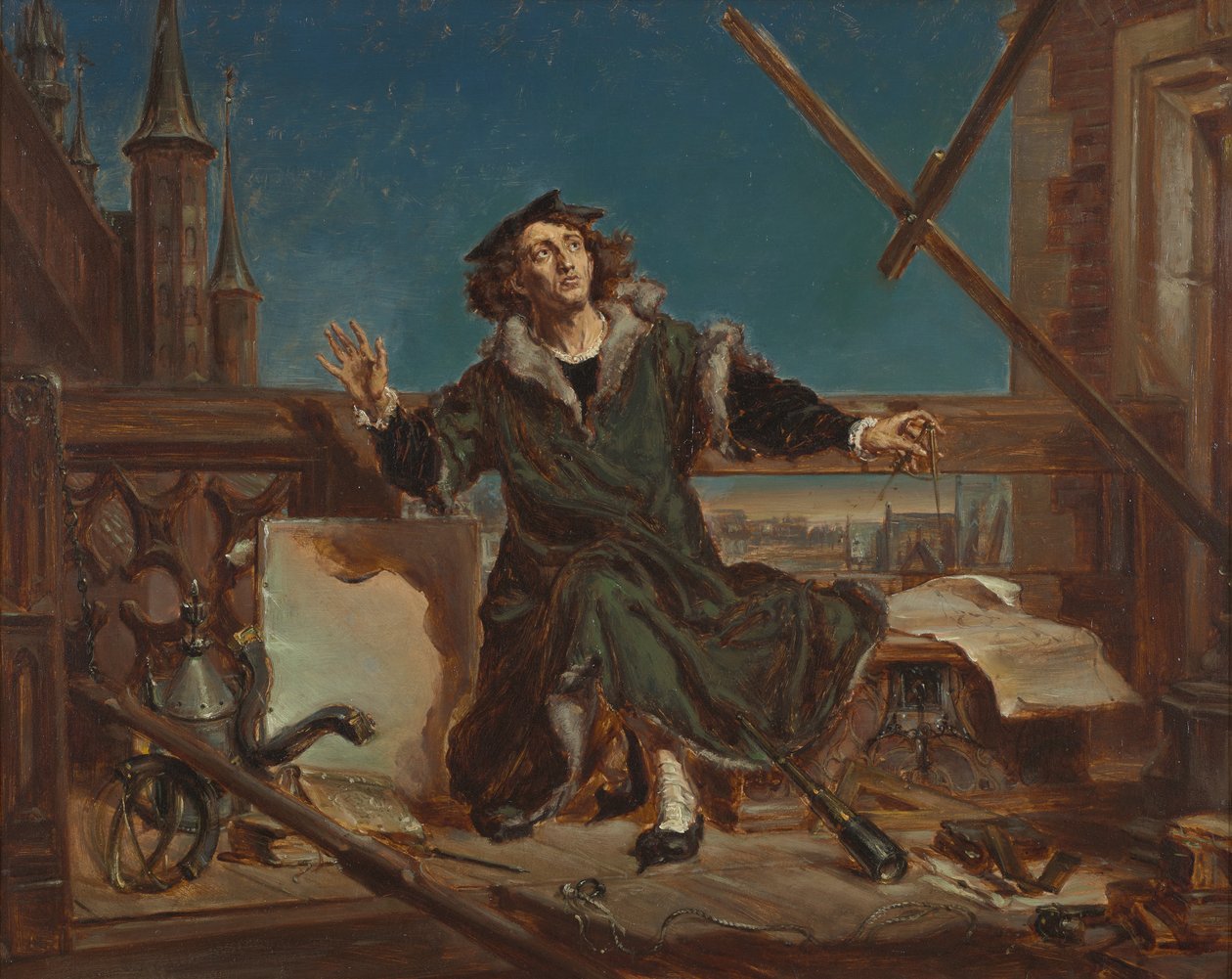 Nikolaus Kopernikus. Skisse til maleriet «Astronomen Kopernikus, eller samtale med Gud» av Jan Matejko