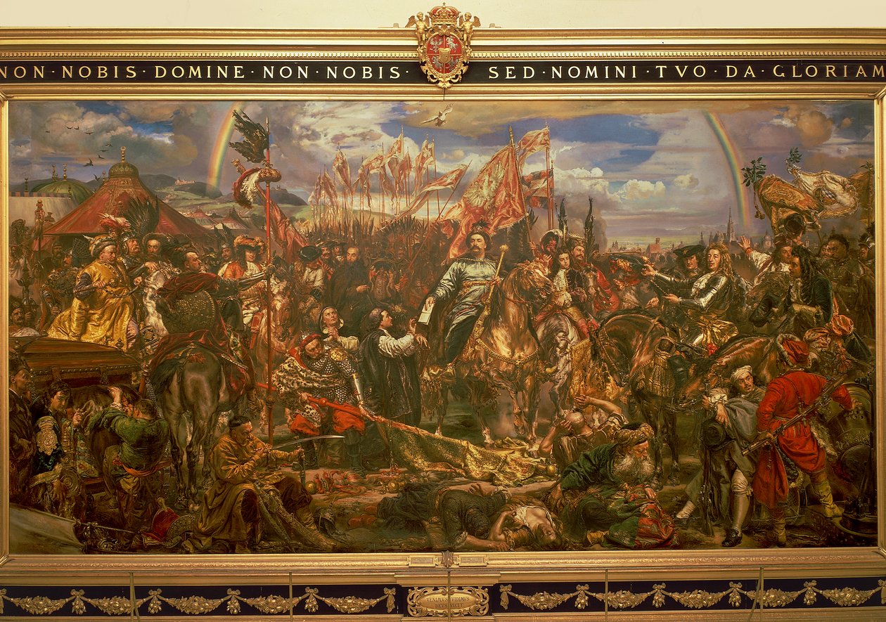 Maleri av Jan Matejko eller Jan Mateyko (1838-1893), som viser Jan III Sobienski som satte Wien fri og sendte seiersbudskapet til paven av Jan Matejko