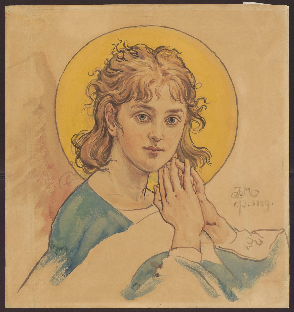 Byste av en engel, utkast til polykromi for Mariakirken i Kraków av Jan Matejko