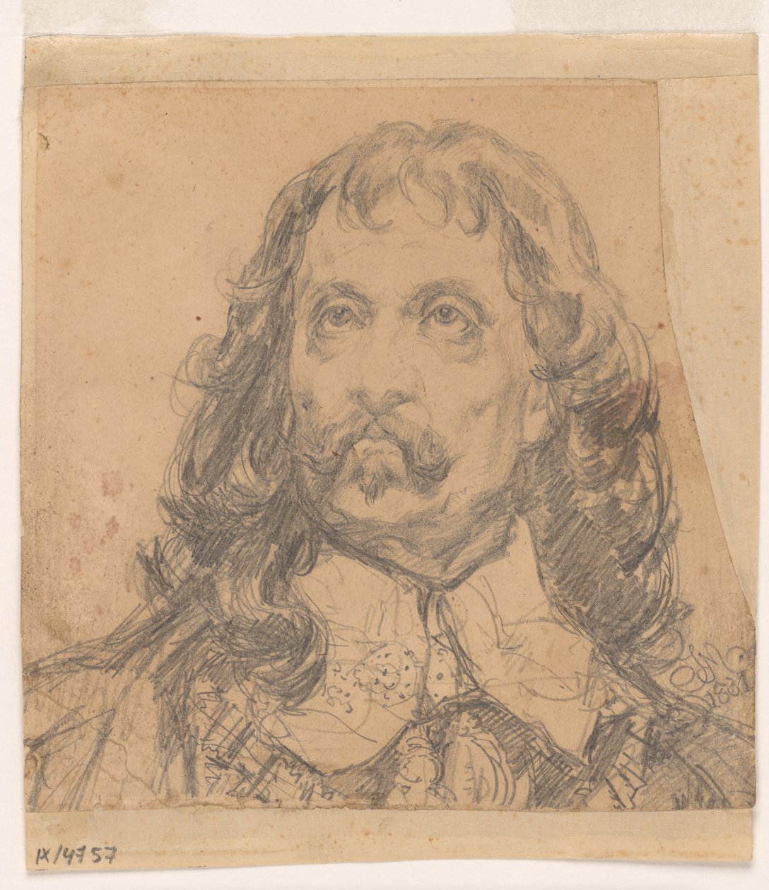 Portrettstudie av hodet til Jan Kazimierz (sannsynligvis studie til et maleri). av Jan Matejko