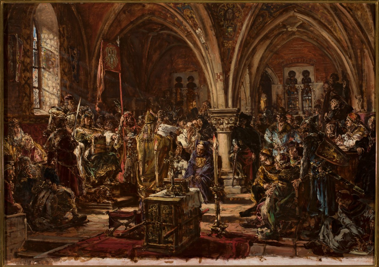 I Łęczyca, den første Sejm. Nedskrivning av lovene, bekjempelse av røveri. I året 1182 av Jan Matejko