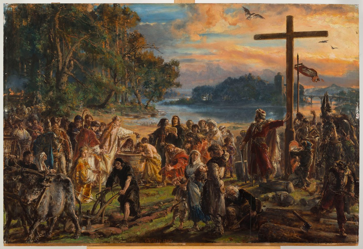 Innføringen av kristendommen. E.Kr. 965 av Jan Matejko