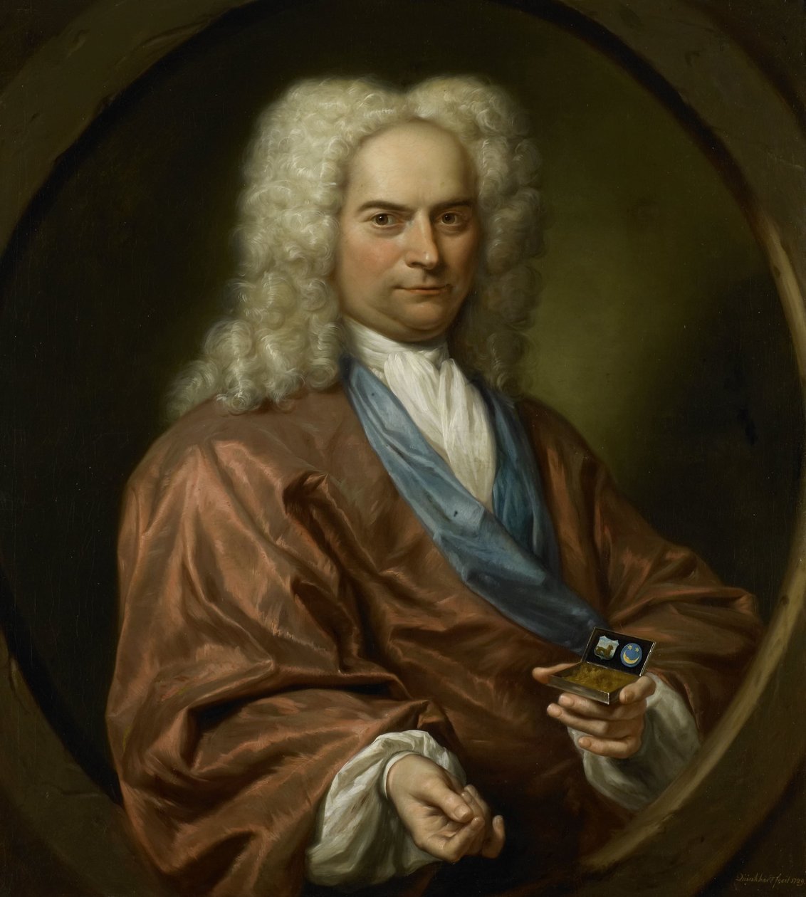 Portrett av David Leeuw (1682-1755), mennonittisk draper av Jan Maurits Quinkhard