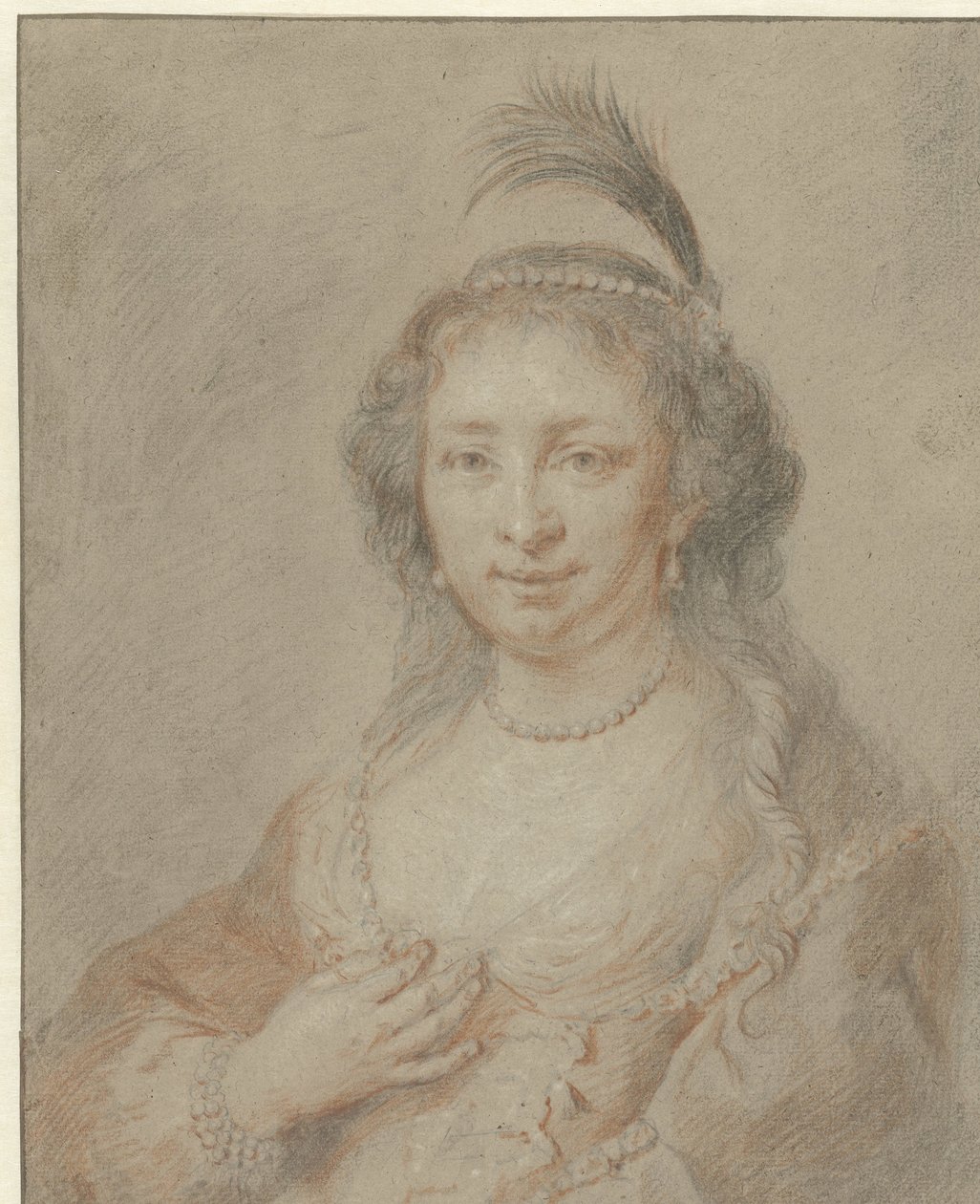 Portrett av Sara van Baerle, kona til Philips van Dorp av Jan Maurits Quinkhard