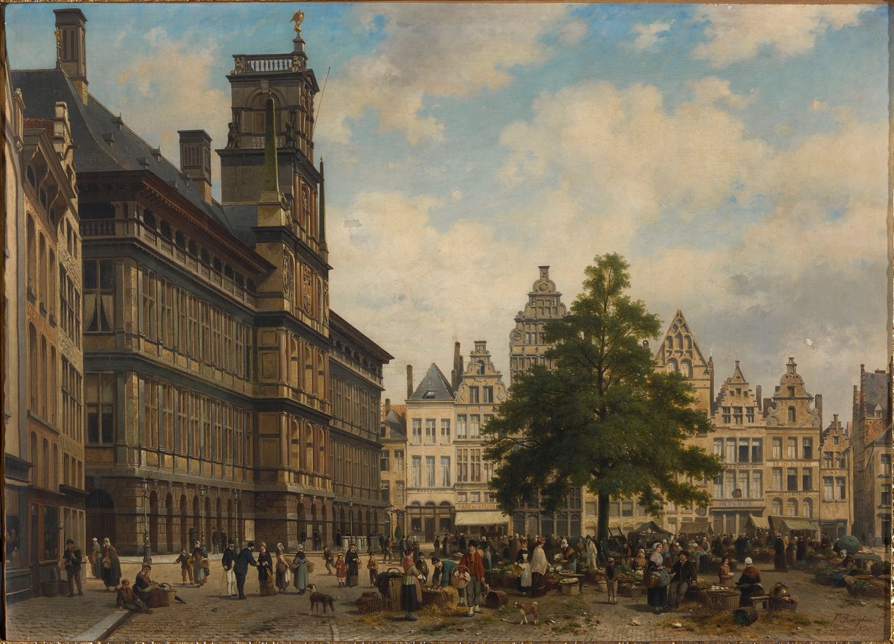 Grote Markt med frihetstreet, 1875. av Jan Michiel Ruyten