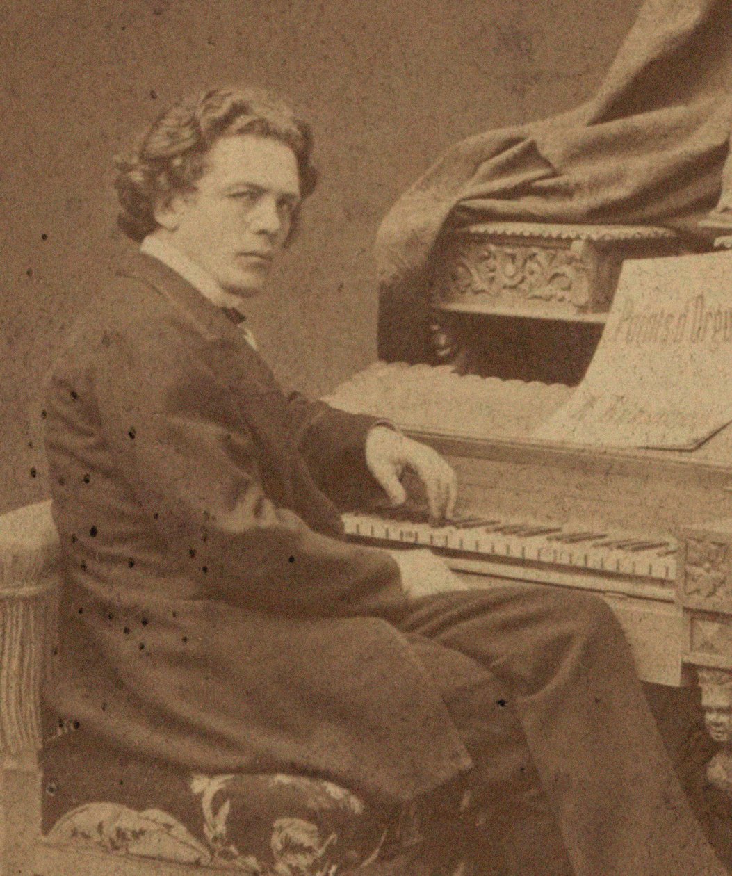 Portrett av komponisten Anton Rubinstein 1829-1894, ca 1860-1870. av Jan Mieczkowski