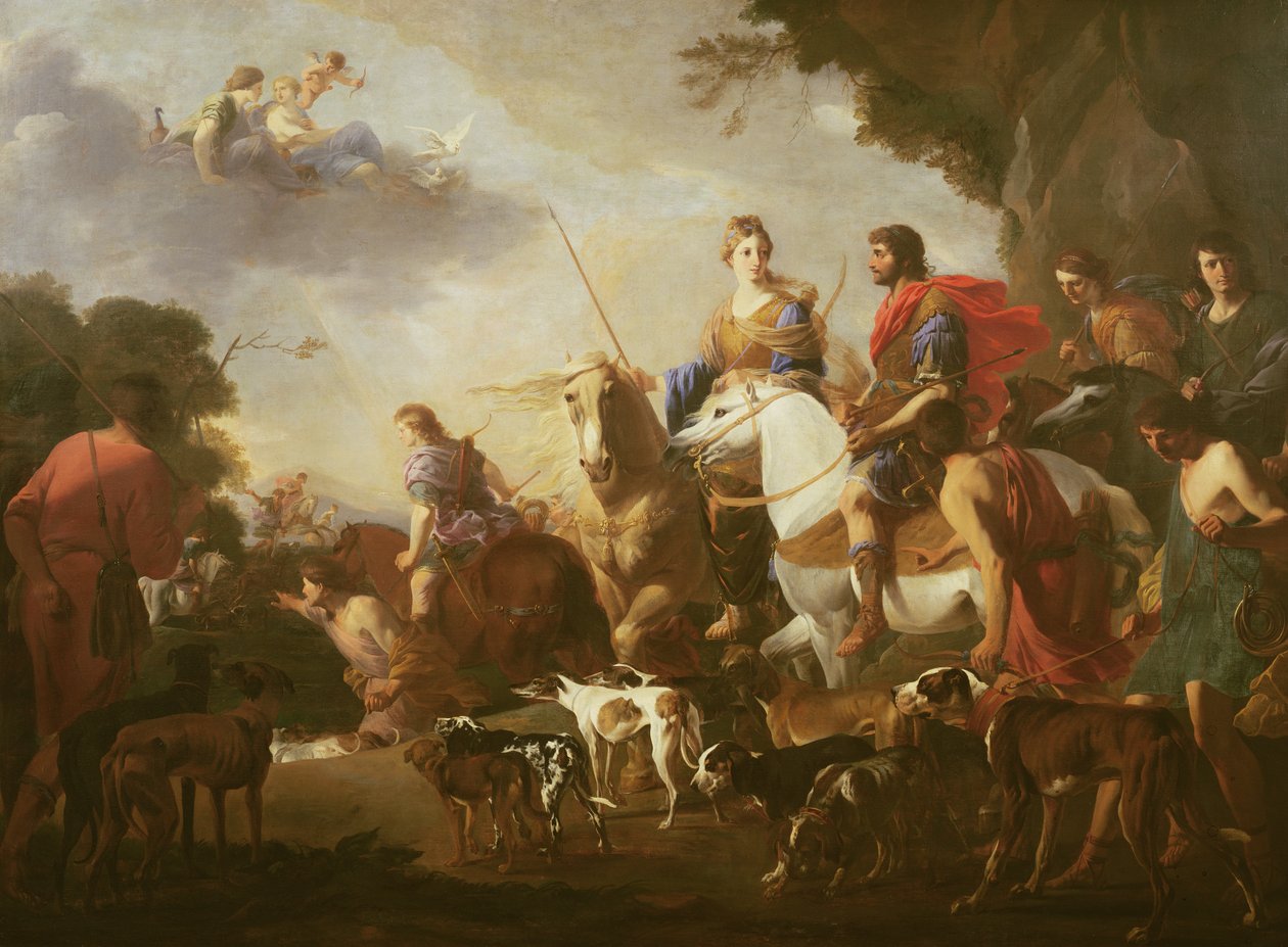 Dido og Aeneas på jakt av Jan Miel