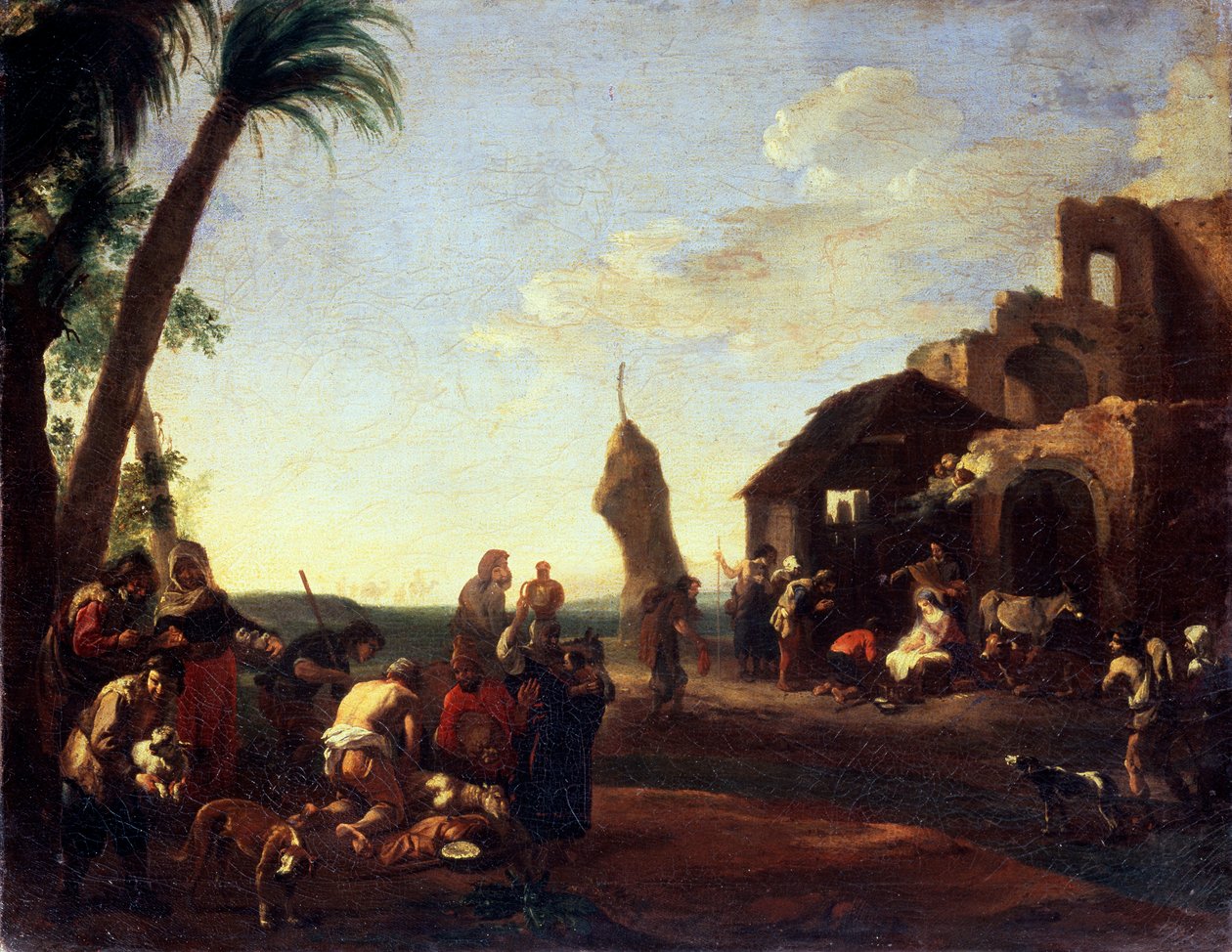 The Adoration of the Christ Child, 1650-tallet av Jan Miel