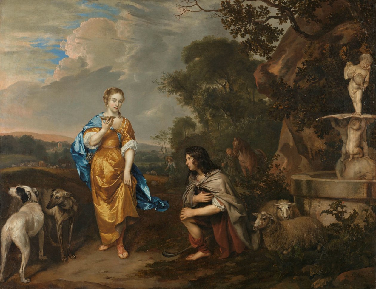Dobbeltportrett av et ungt par som Granida og Daiphilo av Jan Mijtens