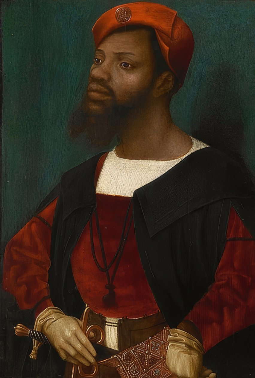 Portrett av en afrikaner (Christophle le More?). Rundt 1525-30 av Jan Mostaert
