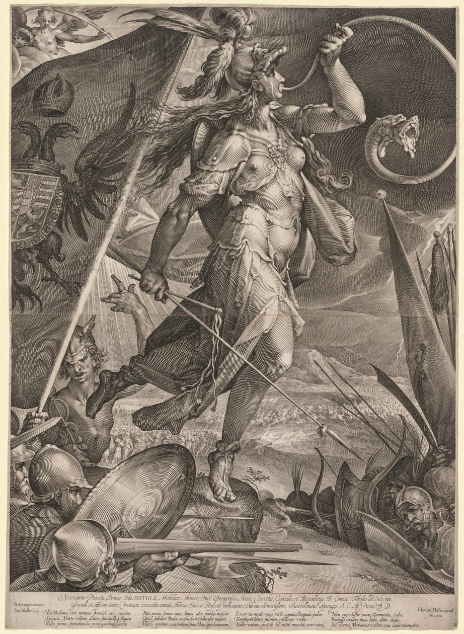 Bellona ledet keiserens hærer mot tyrkerne, 1600. av Jan Muller