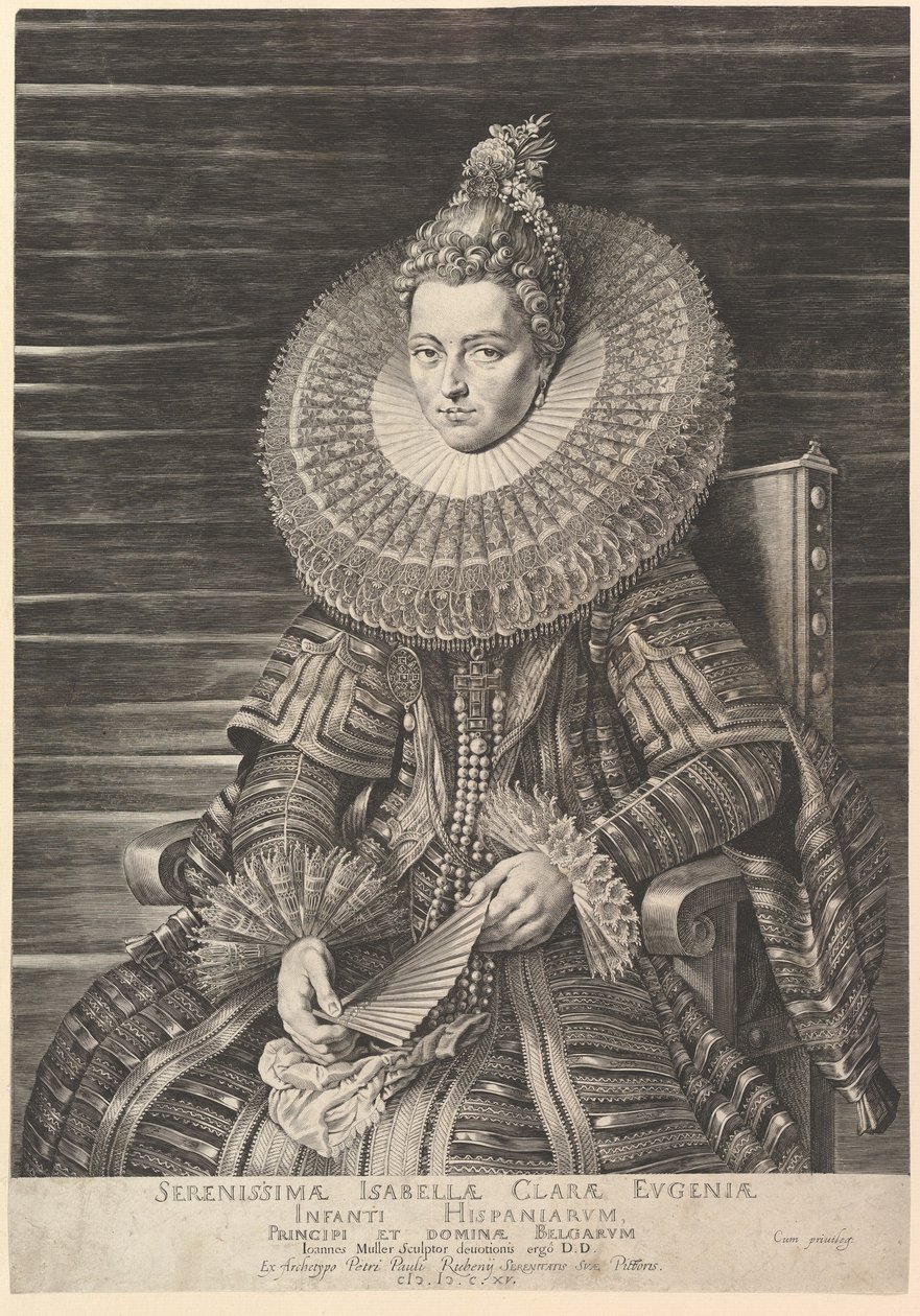 Portrett av Isabella Clara Eugenia, guvernante i Sør-Nederland, 1615. av Jan Muller