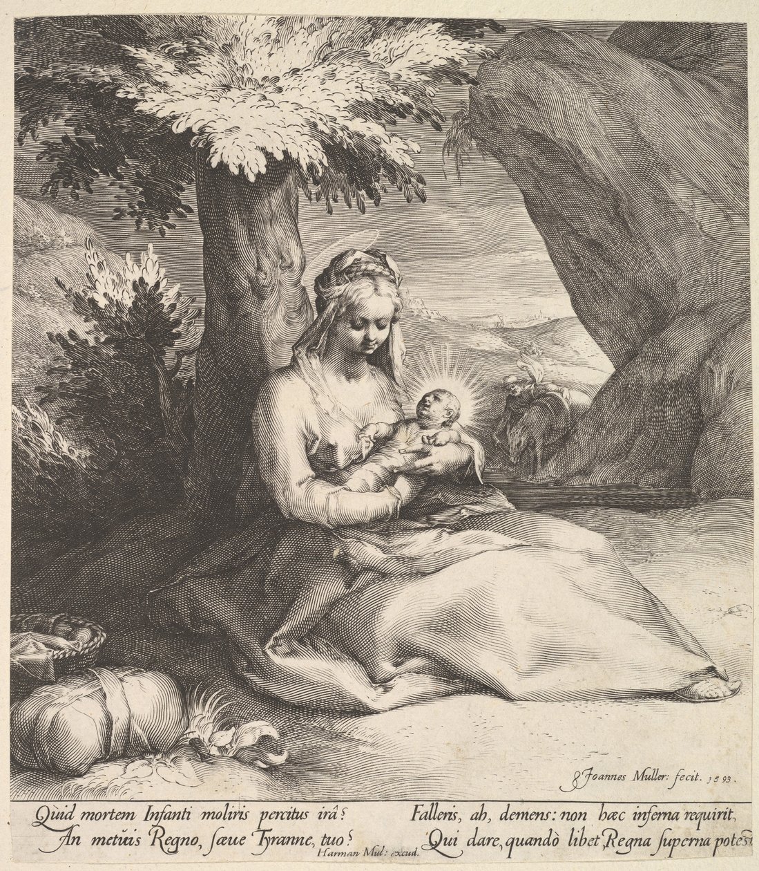 Hvil på flyturen til Egypt, ca. 1613. av Jan Muller