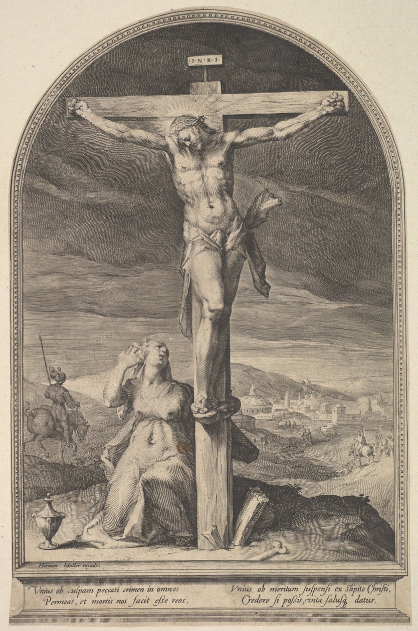 St. Maria Magdalena ved foten av korset, ca. 1612. av Jan Muller
