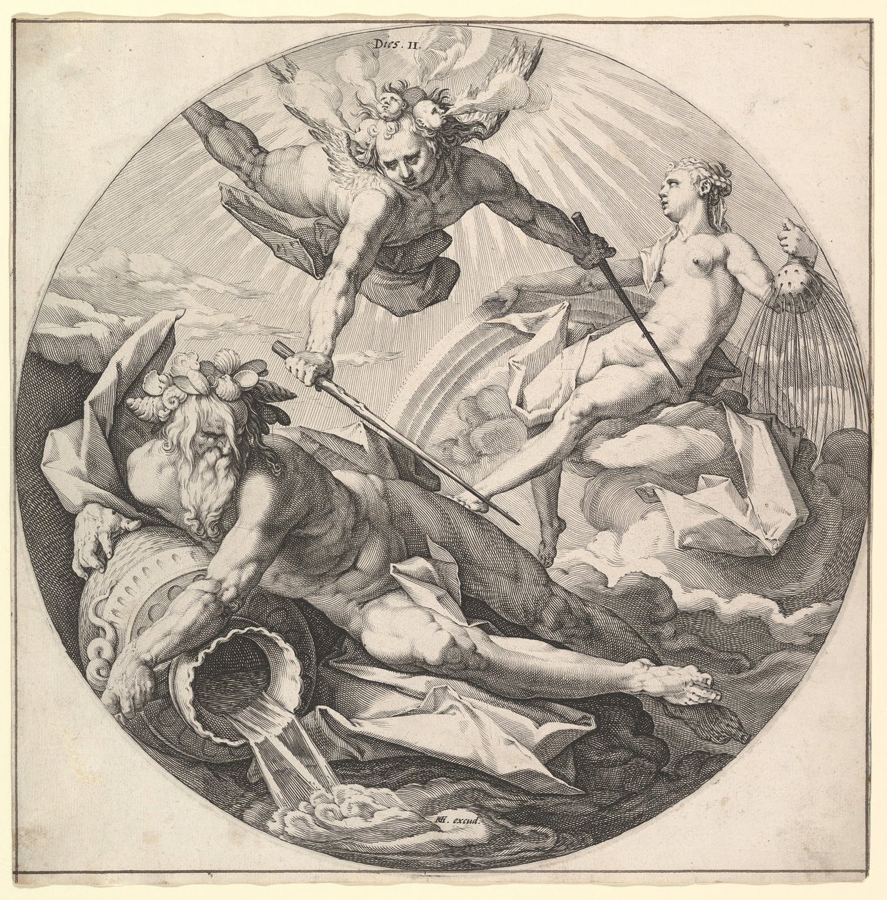 The Second Day Dies II, fra serien The Creation of the World, ca. 1594. av Jan Muller