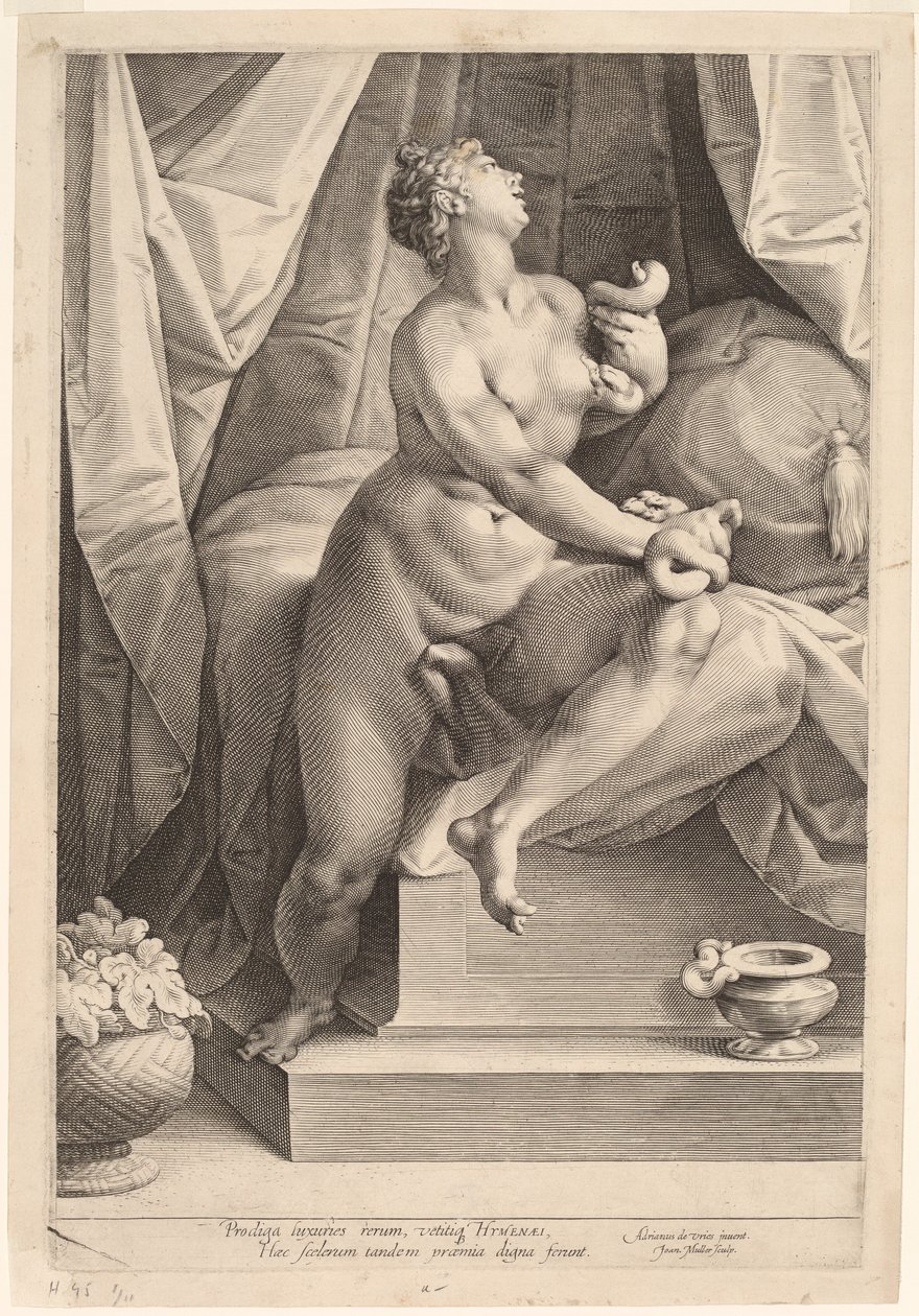 Kleopatra av Jan Muller, after Adriaen de Vries